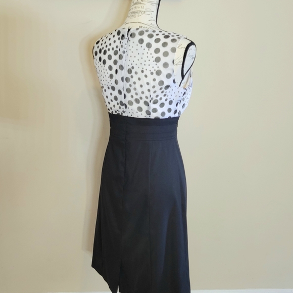 ALYX Black/White Sleeveless Polka Dot Sheath Dress - Picture 2 of 5
